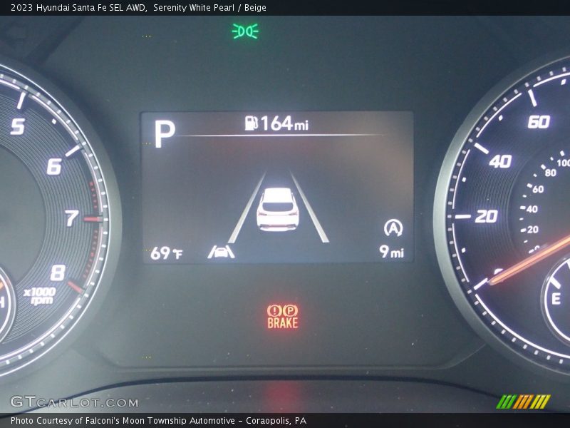 Serenity White Pearl / Beige 2023 Hyundai Santa Fe SEL AWD