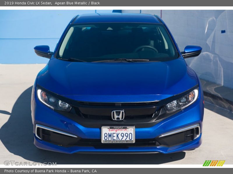 Agean Blue Metallic / Black 2019 Honda Civic LX Sedan