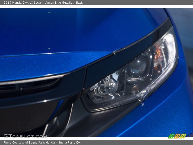 Agean Blue Metallic / Black 2019 Honda Civic LX Sedan