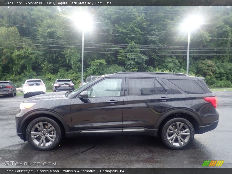 Agate Black Metallic / Light Slate 2021 Ford Explorer XLT 4WD