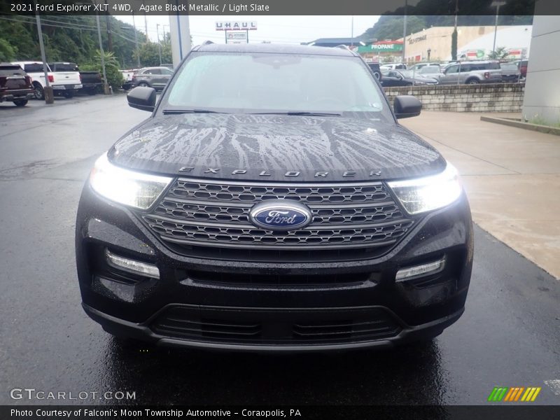 Agate Black Metallic / Light Slate 2021 Ford Explorer XLT 4WD
