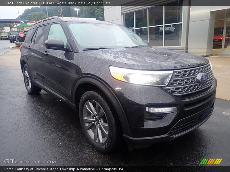 Agate Black Metallic / Light Slate 2021 Ford Explorer XLT 4WD