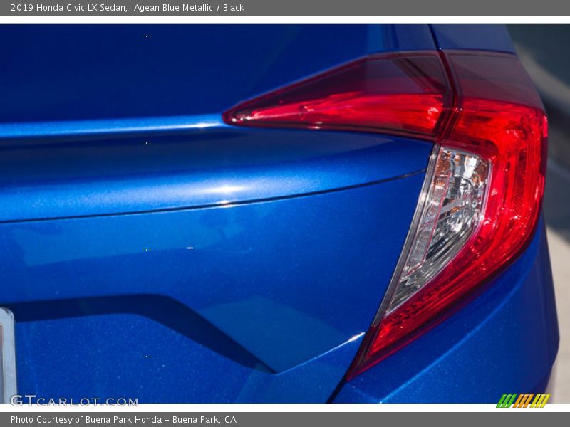 Agean Blue Metallic / Black 2019 Honda Civic LX Sedan