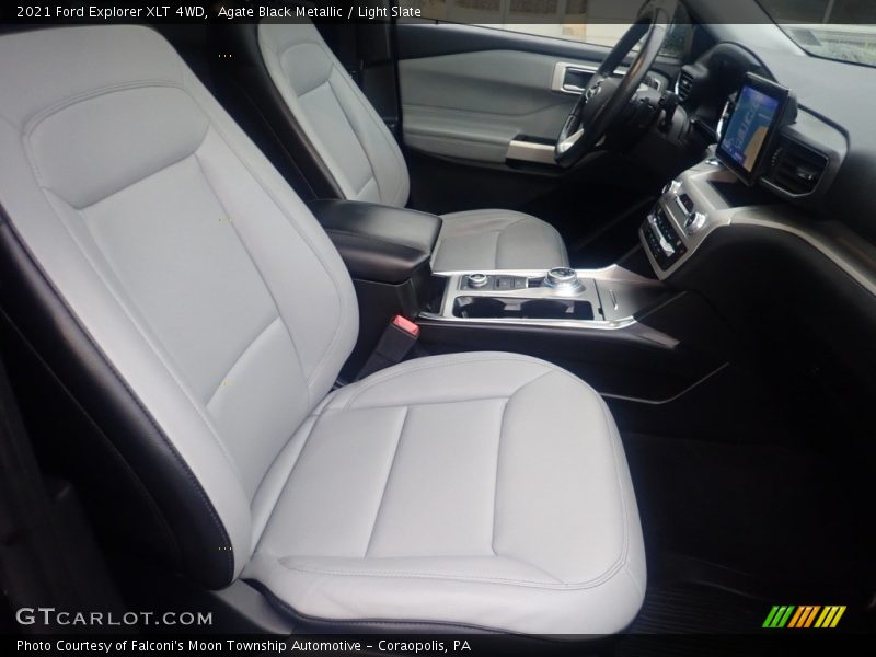 Agate Black Metallic / Light Slate 2021 Ford Explorer XLT 4WD