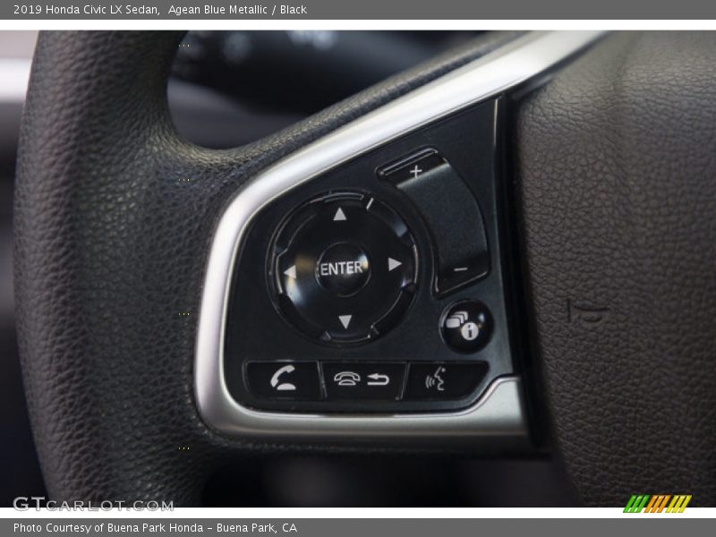 Agean Blue Metallic / Black 2019 Honda Civic LX Sedan