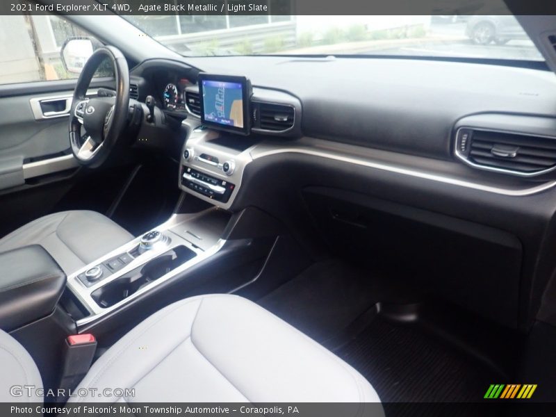 Agate Black Metallic / Light Slate 2021 Ford Explorer XLT 4WD