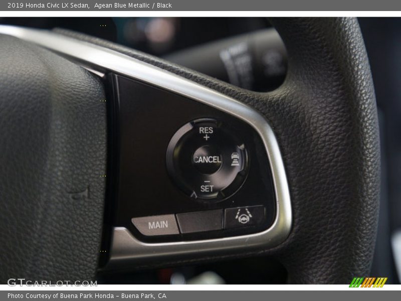 Agean Blue Metallic / Black 2019 Honda Civic LX Sedan