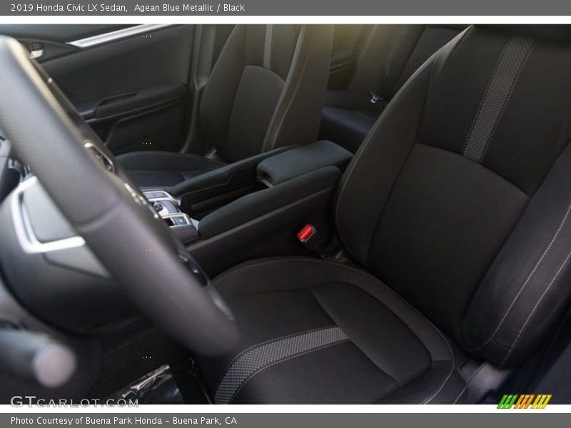 Agean Blue Metallic / Black 2019 Honda Civic LX Sedan