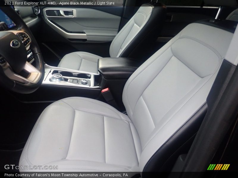 Agate Black Metallic / Light Slate 2021 Ford Explorer XLT 4WD