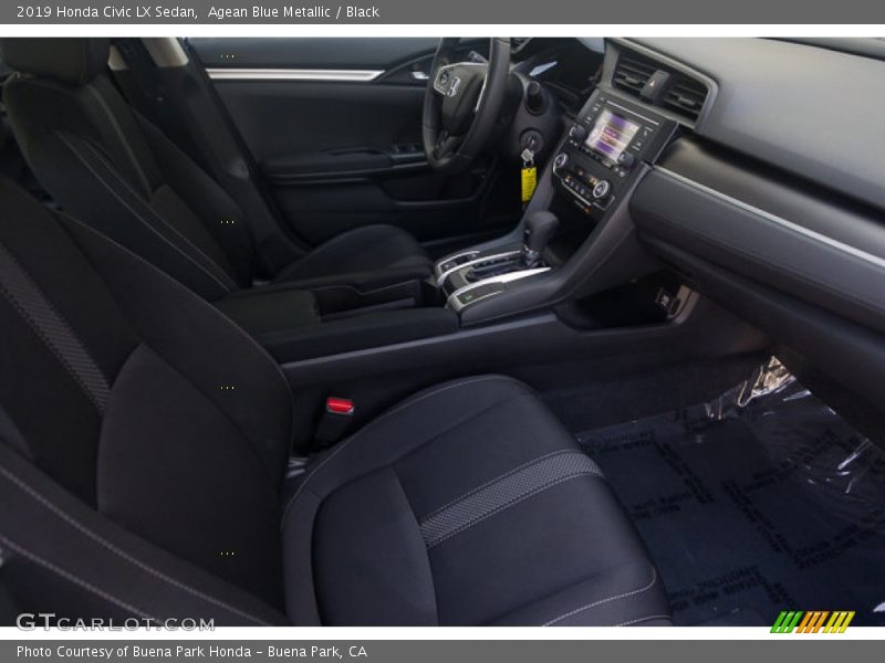 Agean Blue Metallic / Black 2019 Honda Civic LX Sedan
