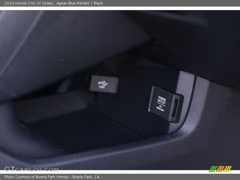 Agean Blue Metallic / Black 2019 Honda Civic LX Sedan