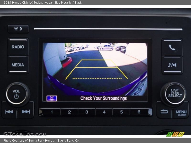 Agean Blue Metallic / Black 2019 Honda Civic LX Sedan