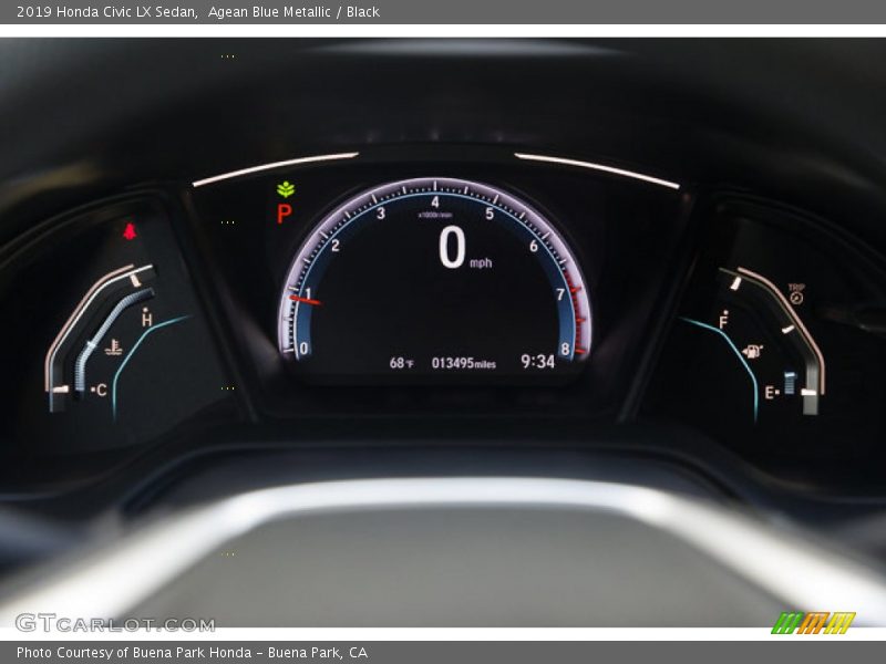 Agean Blue Metallic / Black 2019 Honda Civic LX Sedan