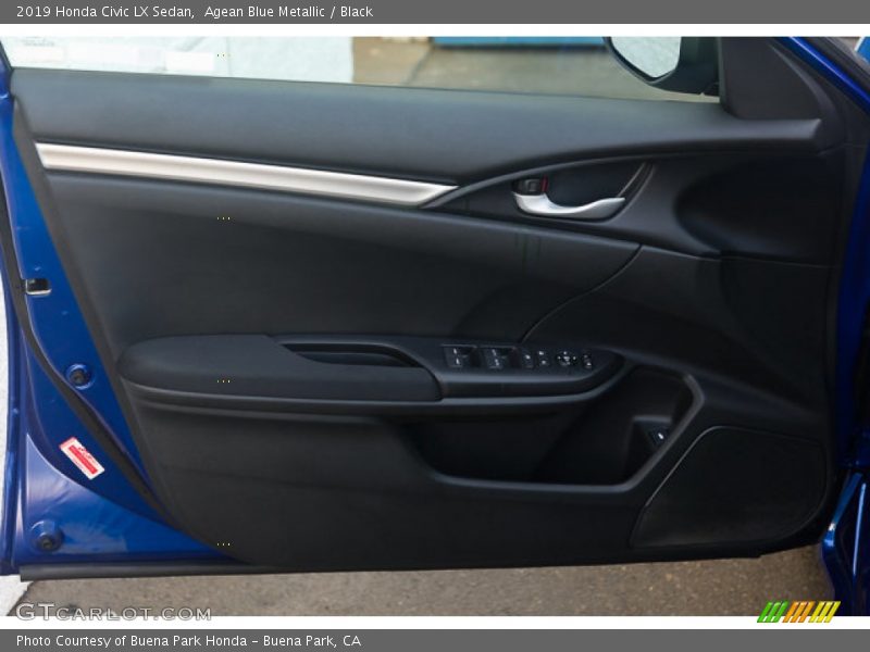 Agean Blue Metallic / Black 2019 Honda Civic LX Sedan