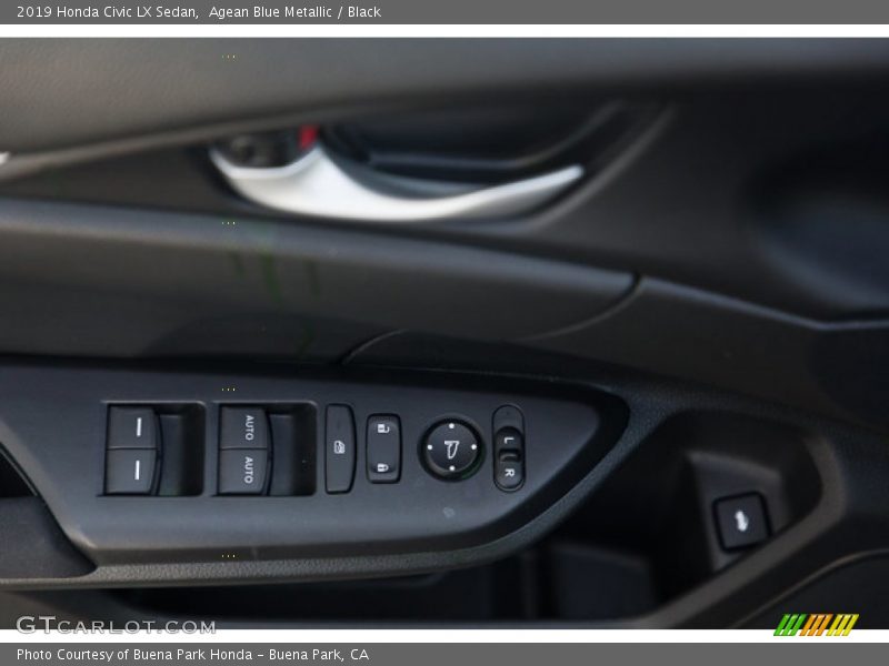 Agean Blue Metallic / Black 2019 Honda Civic LX Sedan