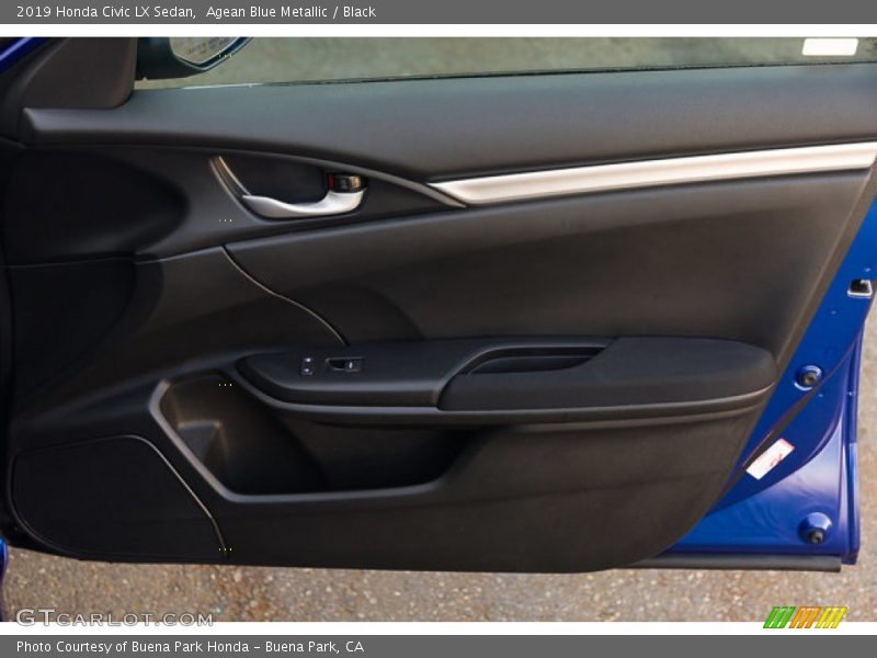 Agean Blue Metallic / Black 2019 Honda Civic LX Sedan