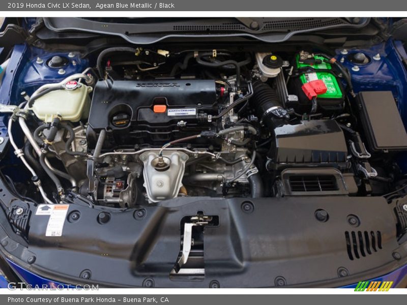 Agean Blue Metallic / Black 2019 Honda Civic LX Sedan