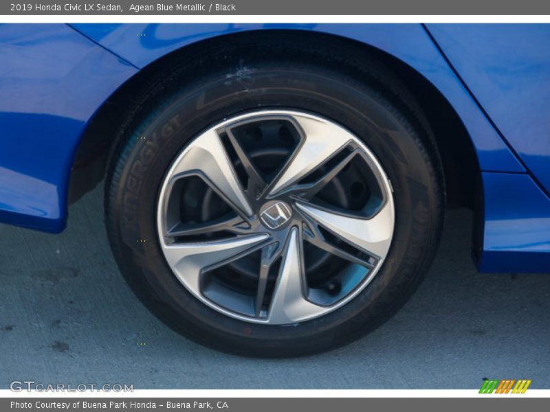 Agean Blue Metallic / Black 2019 Honda Civic LX Sedan