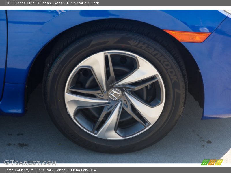 Agean Blue Metallic / Black 2019 Honda Civic LX Sedan