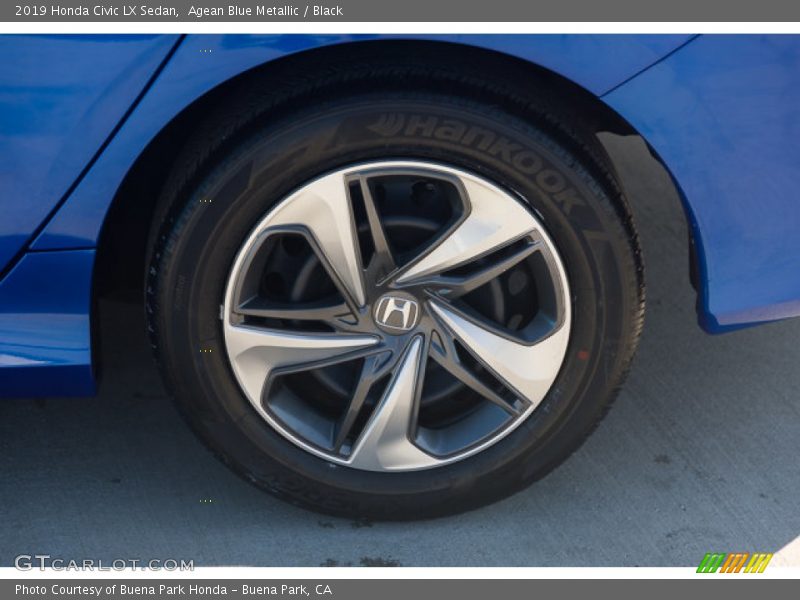 Agean Blue Metallic / Black 2019 Honda Civic LX Sedan
