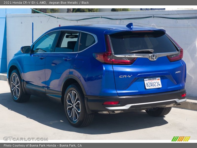 Aegean Blue Metallic / Black 2021 Honda CR-V EX-L AWD