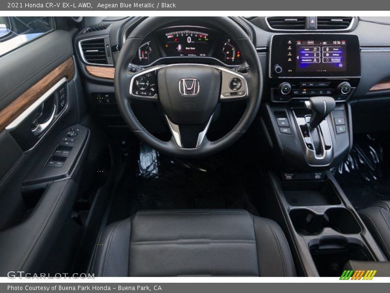 Aegean Blue Metallic / Black 2021 Honda CR-V EX-L AWD