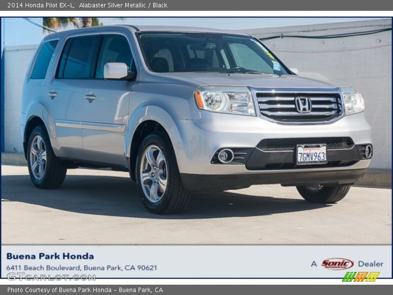 Alabaster Silver Metallic / Black 2014 Honda Pilot EX-L