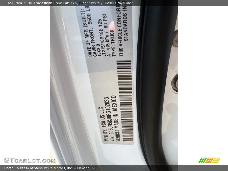Bright White / Diesel Gray/Black 2024 Ram 2500 Tradesman Crew Cab 4x4