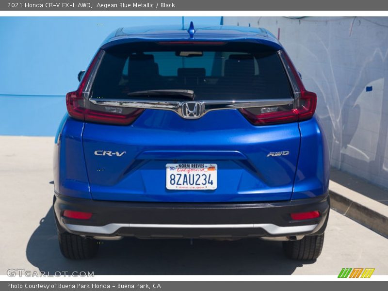 Aegean Blue Metallic / Black 2021 Honda CR-V EX-L AWD