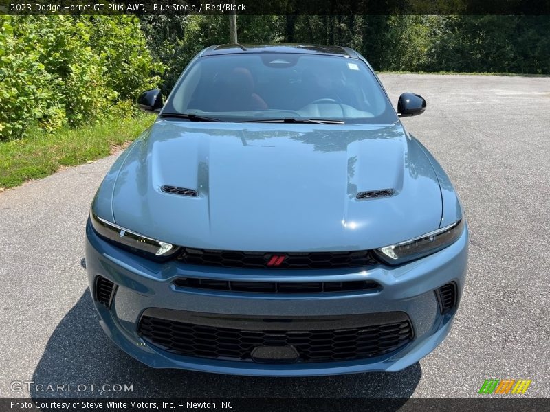 Blue Steele / Red/Black 2023 Dodge Hornet GT Plus AWD