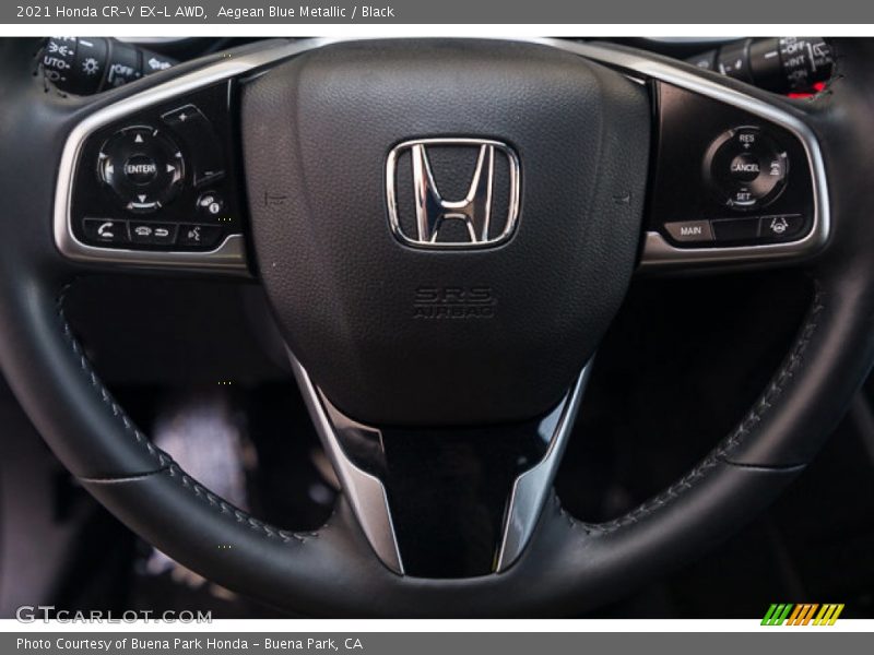 Aegean Blue Metallic / Black 2021 Honda CR-V EX-L AWD