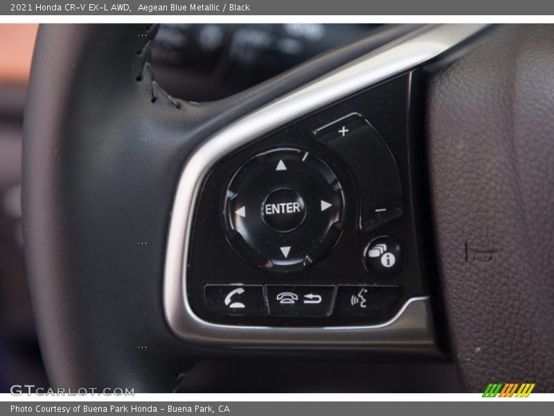Aegean Blue Metallic / Black 2021 Honda CR-V EX-L AWD