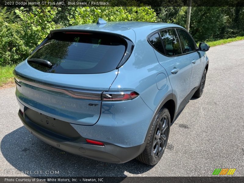 Blue Steele / Red/Black 2023 Dodge Hornet GT Plus AWD