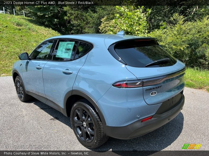 Blue Steele / Red/Black 2023 Dodge Hornet GT Plus AWD