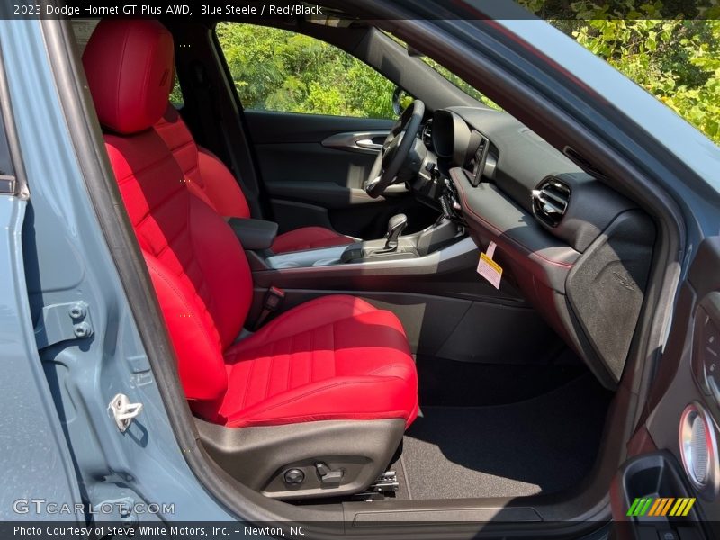 Blue Steele / Red/Black 2023 Dodge Hornet GT Plus AWD