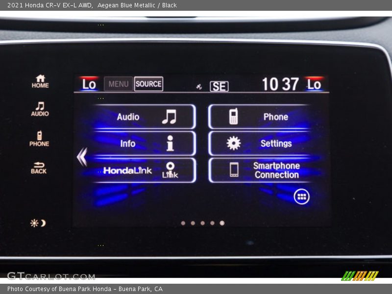 Aegean Blue Metallic / Black 2021 Honda CR-V EX-L AWD