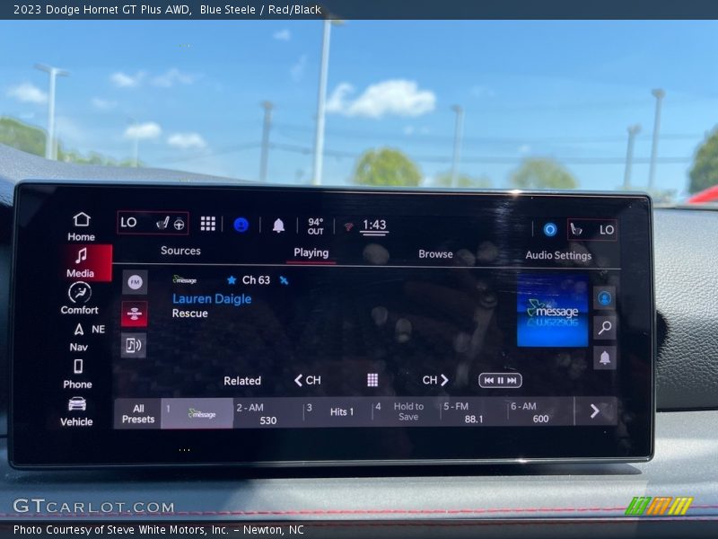 Blue Steele / Red/Black 2023 Dodge Hornet GT Plus AWD