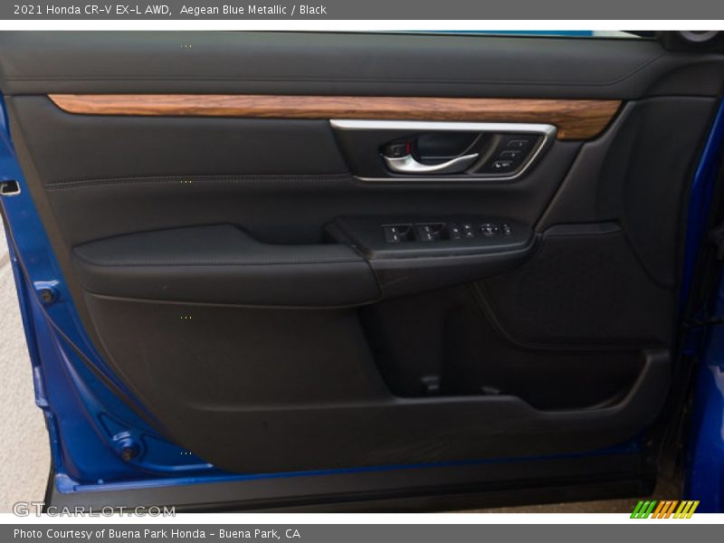 Aegean Blue Metallic / Black 2021 Honda CR-V EX-L AWD