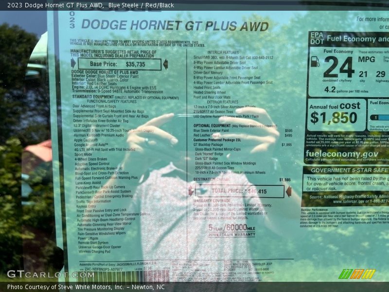  2023 Hornet GT Plus AWD Window Sticker