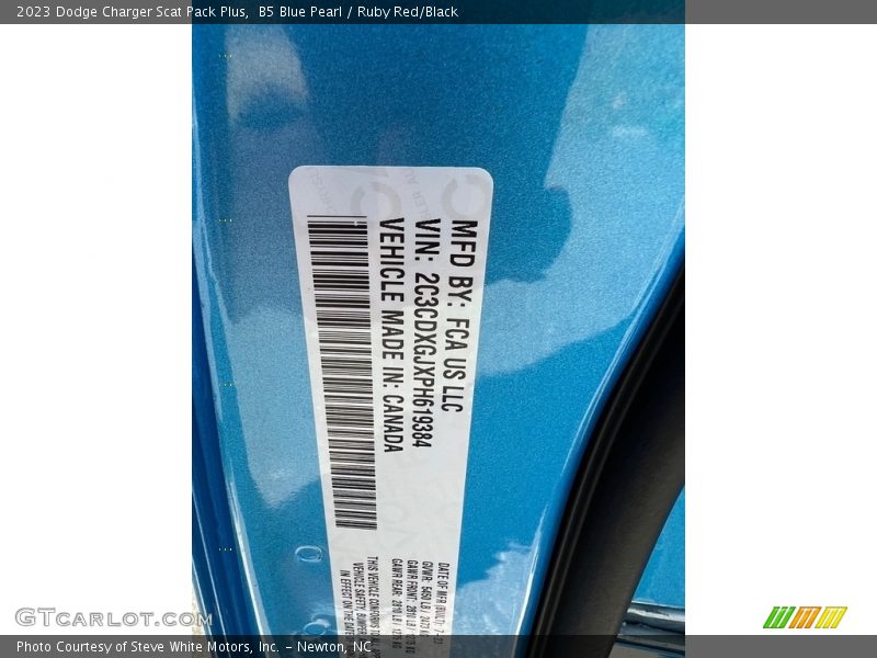 B5 Blue Pearl / Ruby Red/Black 2023 Dodge Charger Scat Pack Plus