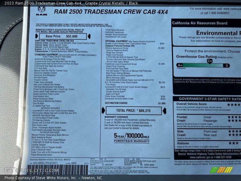 Granite Crystal Metallic / Black 2023 Ram 2500 Tradesman Crew Cab 4x4