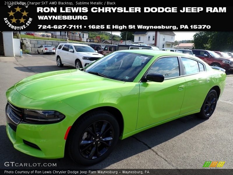 Sublime Metallic / Black 2023 Dodge Charger SXT AWD Blacktop