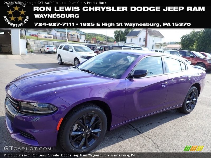 Plum Crazy Pearl / Black 2023 Dodge Charger SXT AWD Blacktop