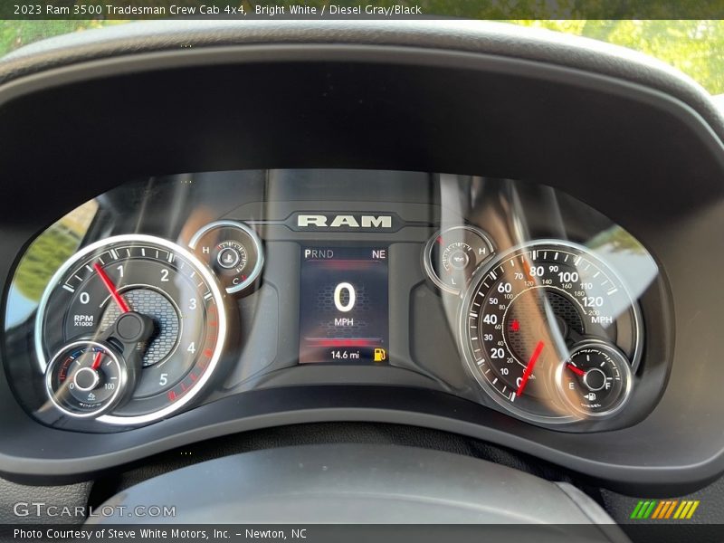 Bright White / Diesel Gray/Black 2023 Ram 3500 Tradesman Crew Cab 4x4