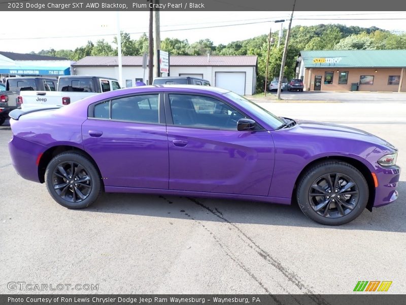 Plum Crazy Pearl / Black 2023 Dodge Charger SXT AWD Blacktop