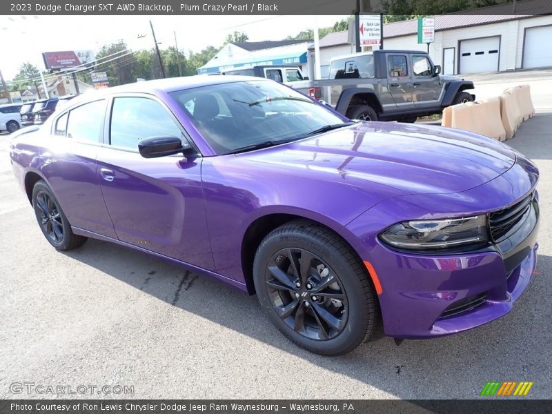 Plum Crazy Pearl / Black 2023 Dodge Charger SXT AWD Blacktop