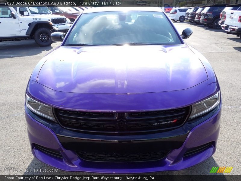 Plum Crazy Pearl / Black 2023 Dodge Charger SXT AWD Blacktop