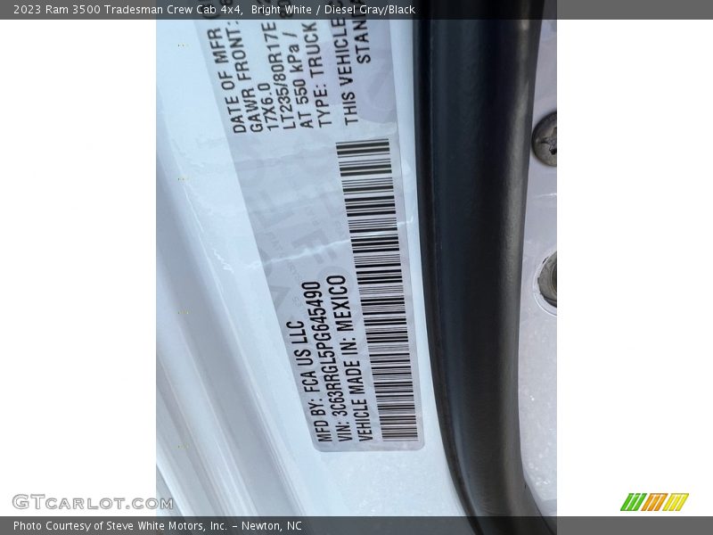 Bright White / Diesel Gray/Black 2023 Ram 3500 Tradesman Crew Cab 4x4