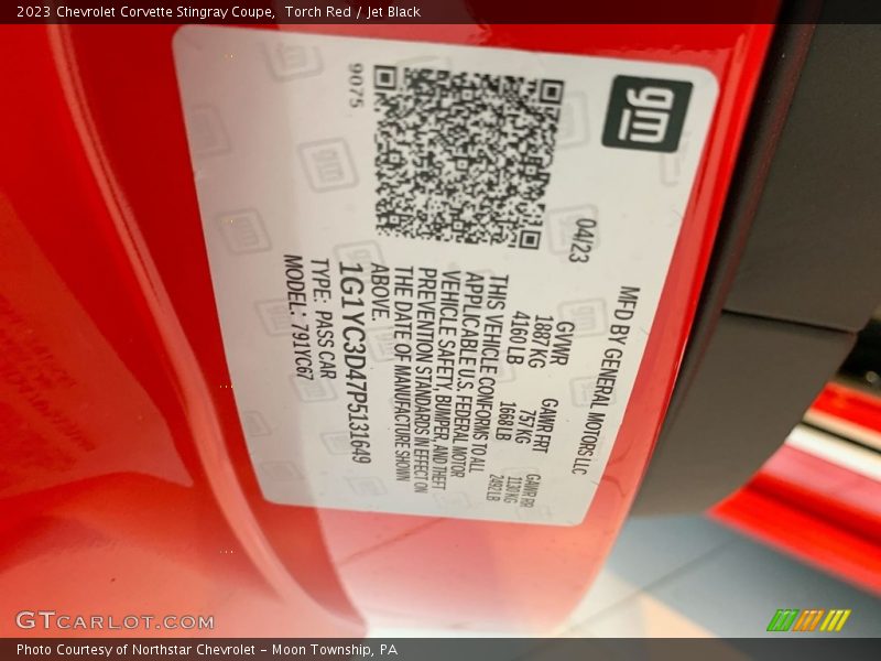Torch Red / Jet Black 2023 Chevrolet Corvette Stingray Coupe