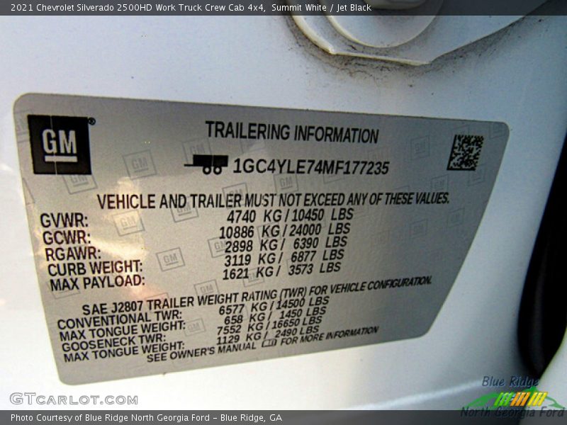 Summit White / Jet Black 2021 Chevrolet Silverado 2500HD Work Truck Crew Cab 4x4